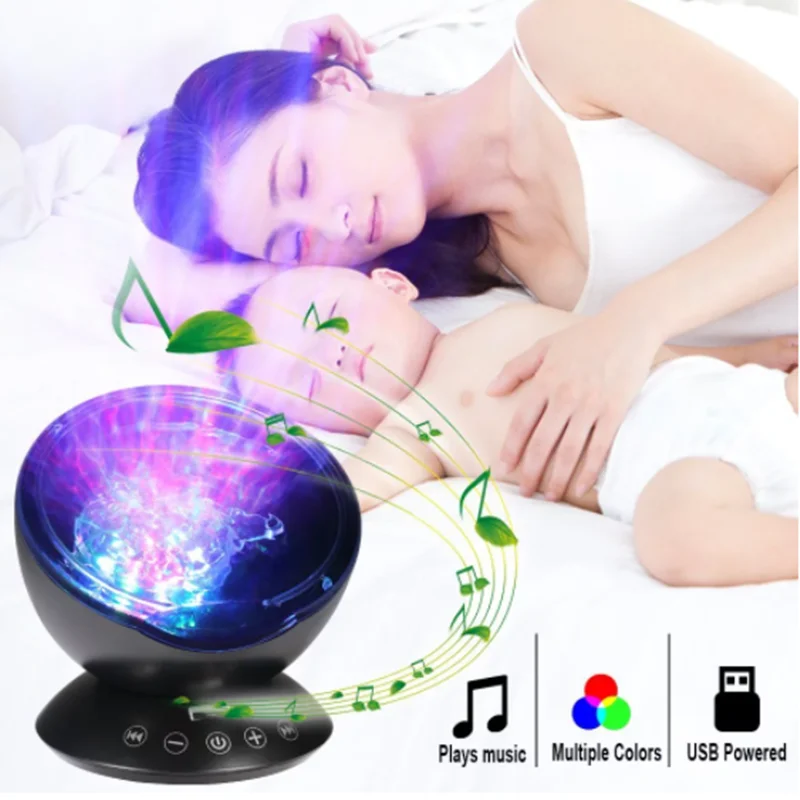 

Ocean Projector Night Light Children's Night Light For Home Bedroom Decoration LED Lamp Wave With Remote Control Music Player