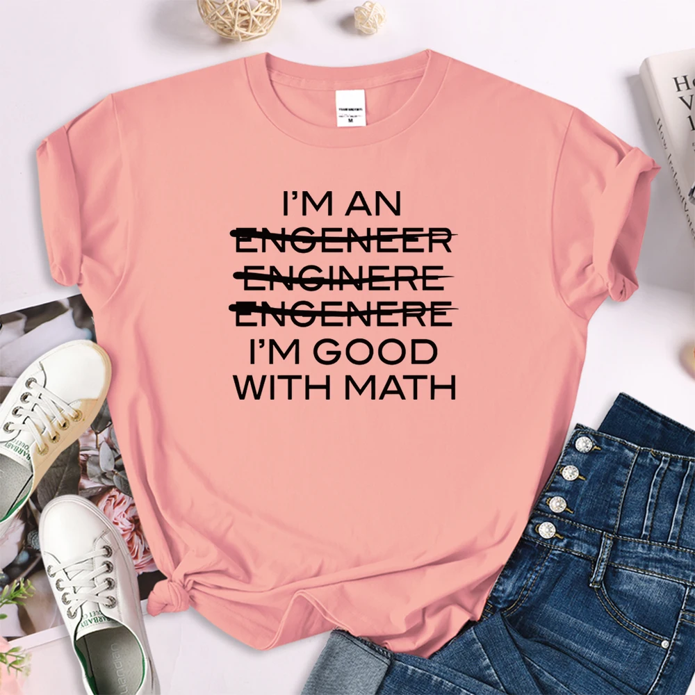 I M Good with Math Cool Woman T Shirts Personalized Letter Printing I m good with math cool woman t shirts personalized letter printing