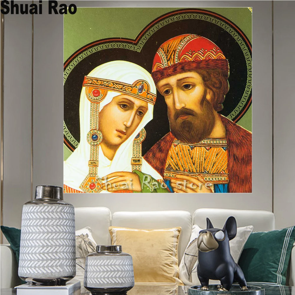 5d DIY алмазная живопись Sts. Peter and Fevronia off Murom вышивка искусств и бриллиантов полное