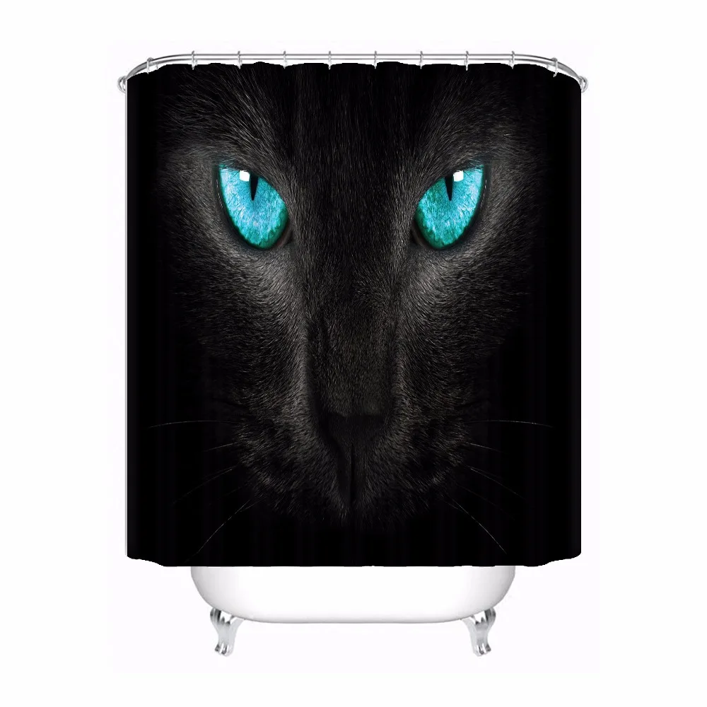 Custom Art Cat Black Prof домашний тканый водонепроницаемый занавеска для душа домашняя Ванна Ванная комната крючки полиэстер ткань мульти Sizes180509-53