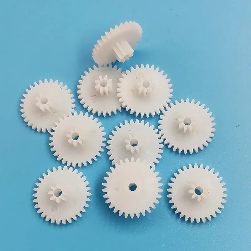 Plastic POM Gear 30082B 0.5M Diameter 16mm 30 Teeth 8 Teeth Double Layer Gear 2.05mm Hole DIY Toy Parts Accessories 30082A Motor Gear Transmission Gear