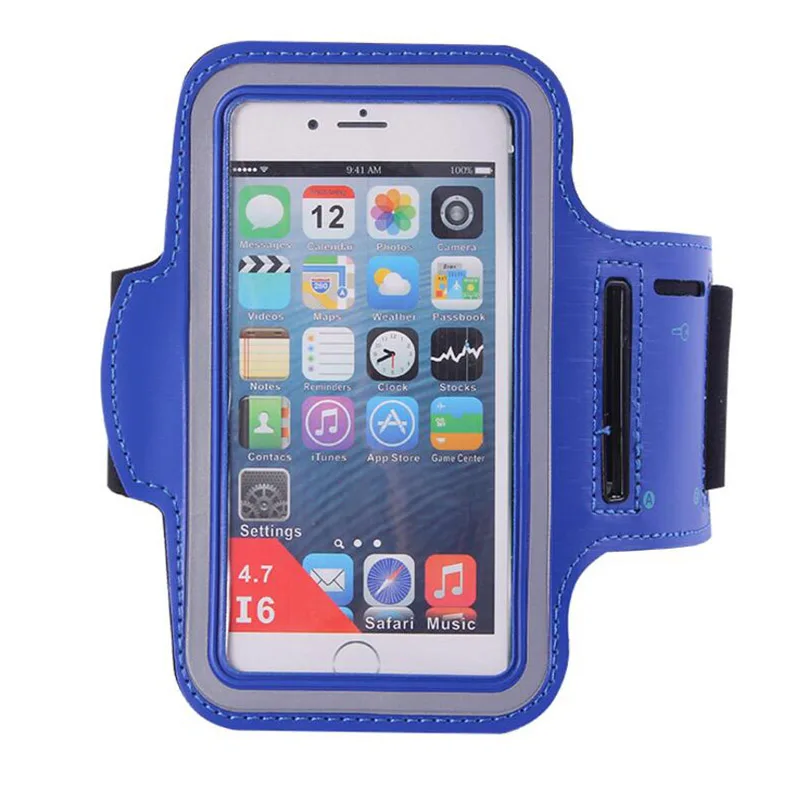 dark blue Universal Cell Phone Sports Arm Bag Running Fitness Strap Pouch Pocket Unisex - Цвет: dark blue