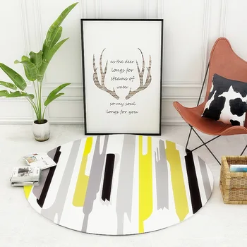 

Cilected Nordic Geometric Round Carpet Floor Mat Living Room Bedroom NonSlip Simple Foot Pad Cartoon Printing Computer Chair Rug
