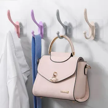 

Bathroom Hat-and-coat Hook Household Punch-free Punched Clothes Hook Creative Wall Hanging Towel Hook Kitchen Supplies