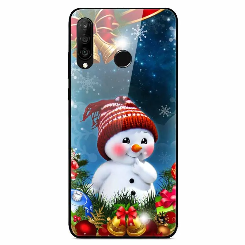 1 Год Рождество Чехол на для huawei Honor 20S чехол, 6,15 дюйма, закаленное стекло, задняя крышка, Жесткий Чехол для huawei Honor 20S 20 S, MAR-LX1H, бампер - Цвет: 1