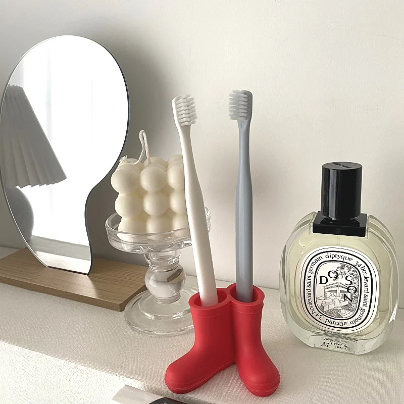 

Bathroom Storage Creative Toothbrush Rack Storage Appliances Desktop Couple Bathroom No Hole Children's Family No Cover