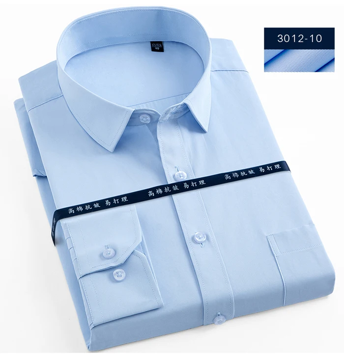 Для Мужчин's Regular-fit Solid Нижнее платье нашивка для рубашки один кармашек удобные с длинными рукавами плюс Размеры Формальная работа офис