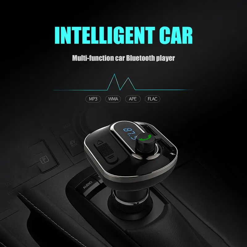 Беспроводной Bluetooth fm-передатчик Hands-Free радио адаптер музыкальный плеер с двумя usb-портами для зарядки 5 В/3,1 а автомобильный комплект макс 32 Гб