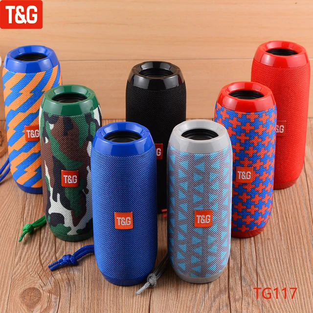 T&G TG117 Portable Bluetooth Speaker Wireless Bass Column Waterproof Outdoor Music Vibro Speakers TF Card Subwoofer Loudspeaker 1