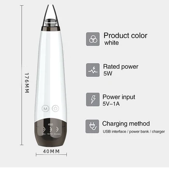 

Electric Face Nose Vacuum Blackhead Pore Remover Suction Blackhead Pimple Acne Remover Cleaner with 6 Head Facial Skin Care Tool