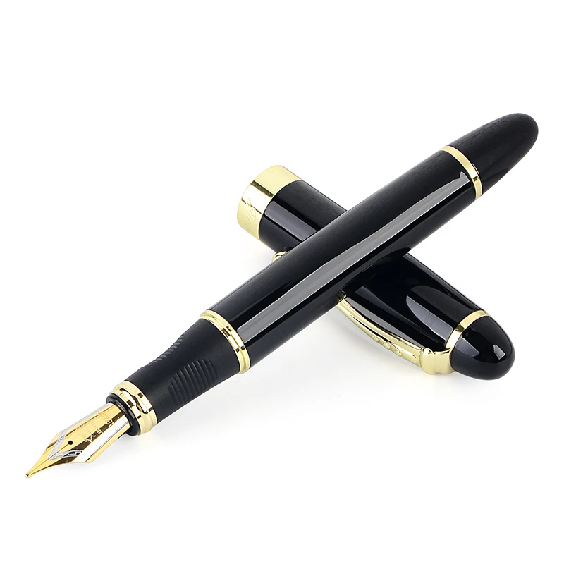 Роскошный бренд X450 матовый черный и золотой металл 0,5 мм перо с широким основанием авторучка для школы, офиса, бизнеса ручки для письма канцелярские - Цвет: Black