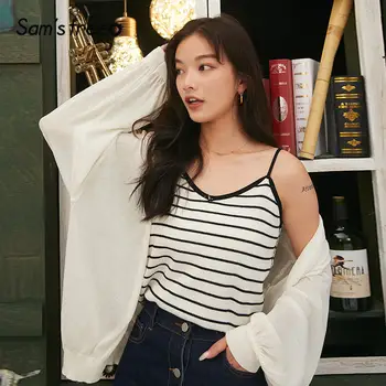 

SAM'S TREE Multicolor Solid Single Breasted Casual Cardigans Women 2020 Spring Pure Korean Lantern Sleeve Ladies Basic Tops