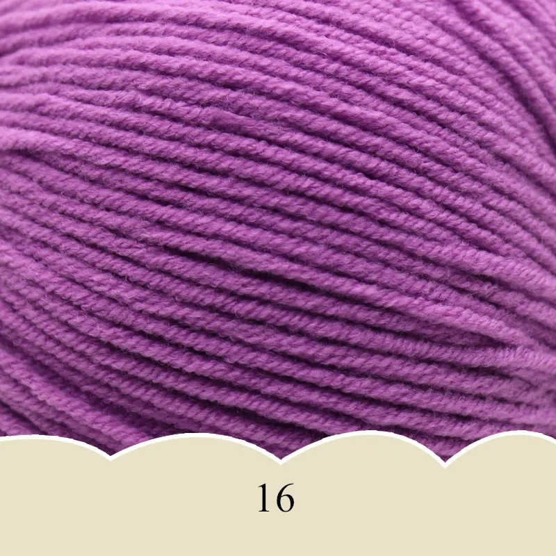 50 г Высокое качество DIY хлопчатобумажная пряжа вязание крючком ручной вязаный свитер хорошая упорная нить - Цвет: 16 1pc