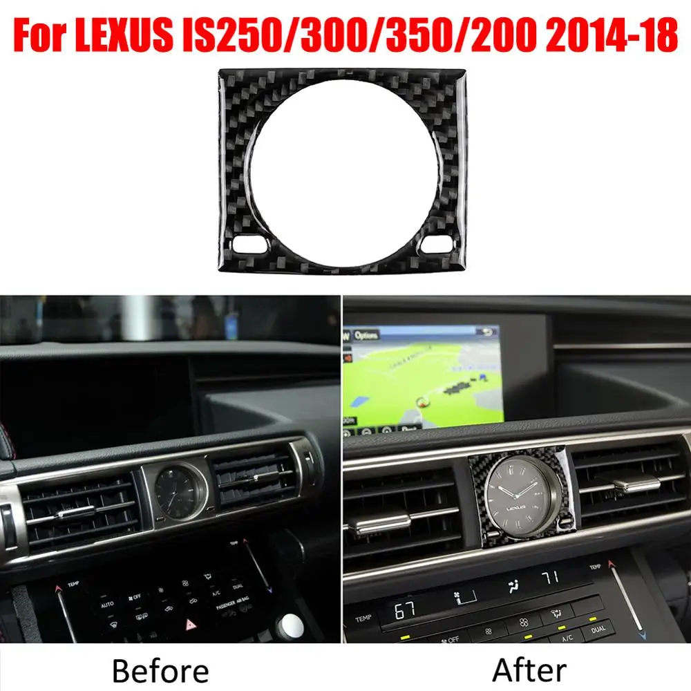 Углеродное волокно центральной консоли Часы Крышка отделка наклейка для LEXUS IS250 IS300 IS350-18