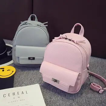 

Quality assurance 2017 new Fashion Women Backpack High quality PU Leather Women bag Sweet Girl Simple Wild Shoulder bag Mini bag