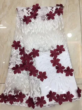 

African Lace Fabric 2019 High Quality For Women Velvet Lace Colorful Nigerian French Sequins Lace Material