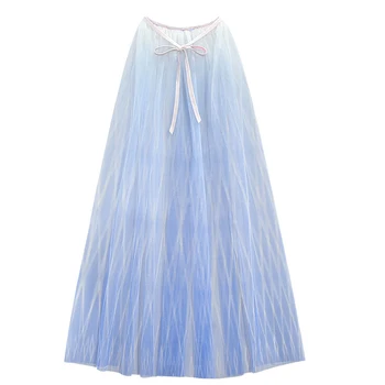 

New Arrival Fancy Summer Girls Elsa Cloak Cosplay Costumes Kids For Carnival Birthday Party Dress Up Princess Accessories