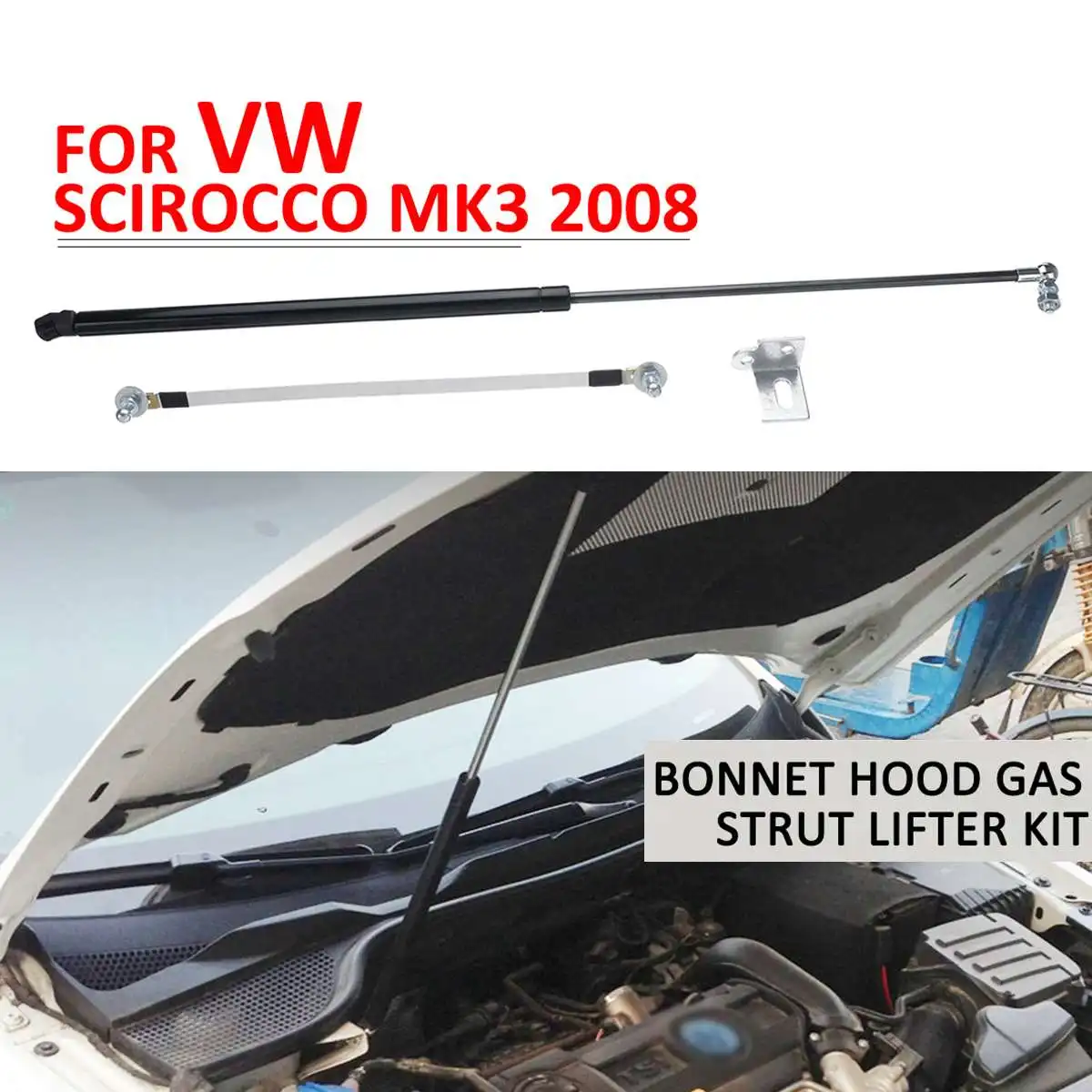 

1 Pcs Bonnet Hood Shock Gas Strut Support Lifter kit -Fit For VW Scirocco mk3 2008 on -no drilling/welding