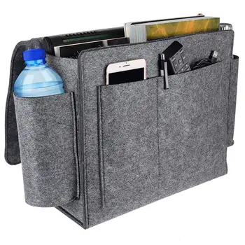 

Felt Bed Hanging Storage Pocket with Sufficient Durability and Ruggedness Durable Non-slip Bedside Desk Sofa Organiser Bag