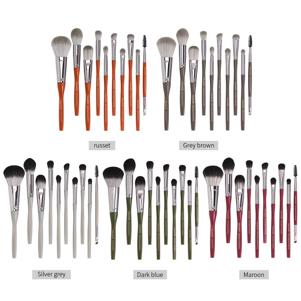 Maange 10 Pcs Professional Makeup Brush Set Foundation Powder Blending