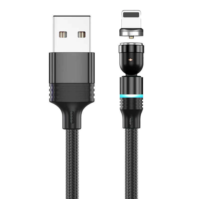 AUFU 540° Rotating Magnetic Charging Cable with USB and Type C Connections