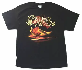 

Bullet For My Valentine Rose in Hand Image Black T Shirt New Official
