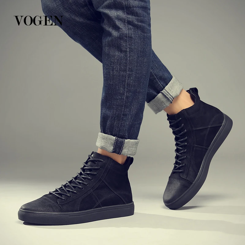 

Men Boots Genuine Leather Winter Boots Big Size 46 12 High Top Sneakers Fluffy Mens Casual Dress Boots Zapatos De Hombre 2019
