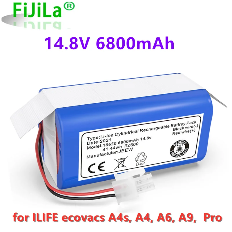 2021 New 14 8 V 6800mAh lithium ion battery for ILIFE ecovacs A4s A4 A6 A9 v7 V7s Pro Chuwi | Электроника