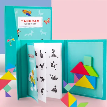

Besegad Wooden Tangram Training Drawing Game 3D Magnetic Puzzle Jigsaw for Kids Montessori Early Learning Educational Toys