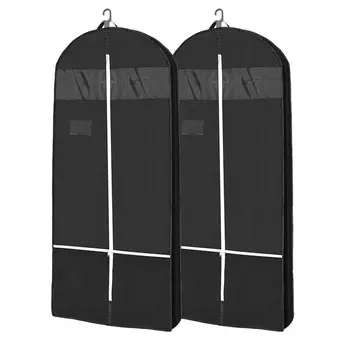 

Cabilock 2pcs Garment Bag Non-woven Fabric Dustproof Suit Bag Functional Garment Cover for Travel and Storage (Black)