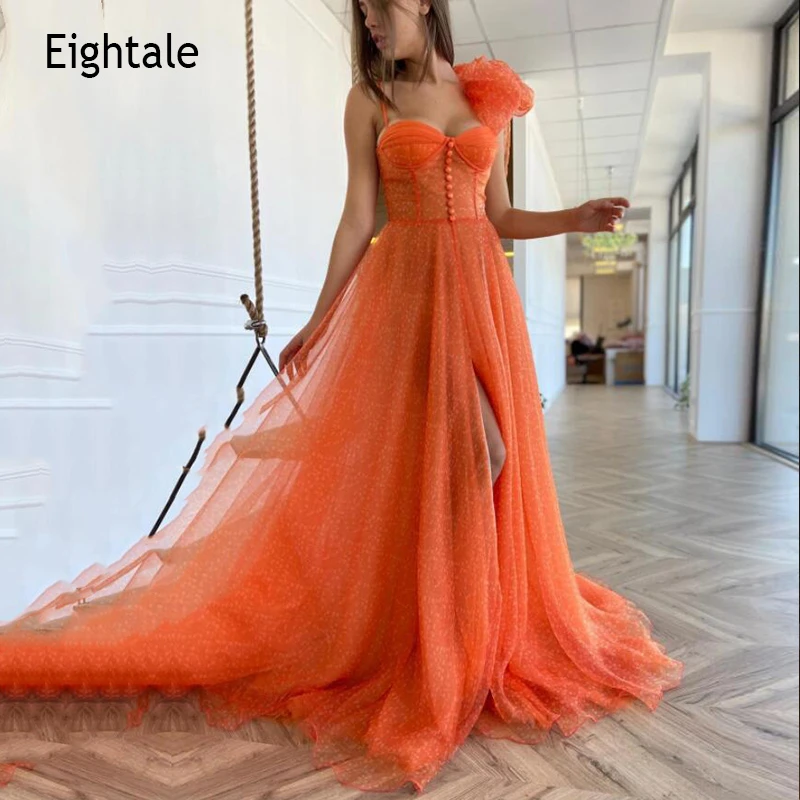 Eightale Orange Prom Dresses Spaghetti ...