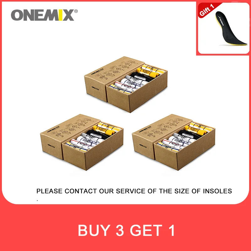 ONEMIX женские носки, хлопковые носки, 7 пар/партия, беговые носки дышащие комфортные, для фитнеса, для женщин, быстросохнущие, спортивные, для йоги - Цвет: Buy 3 Get 1 insole