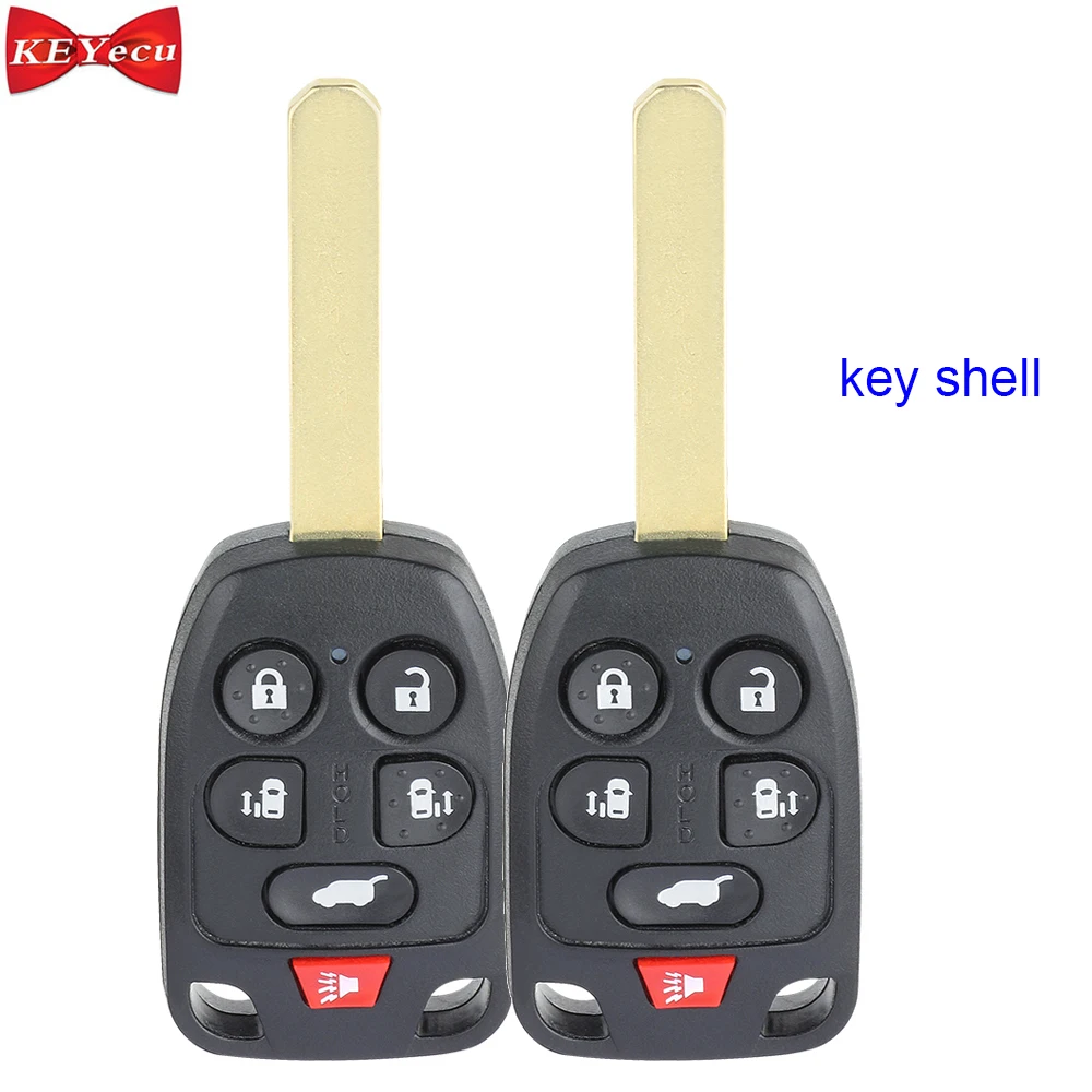 

KEYECU 2pcs for Honda Odyssey 2011 2012 2013 2014 Remote Control Car Key Shell Case Fob Housing Cover 5+1 Button
