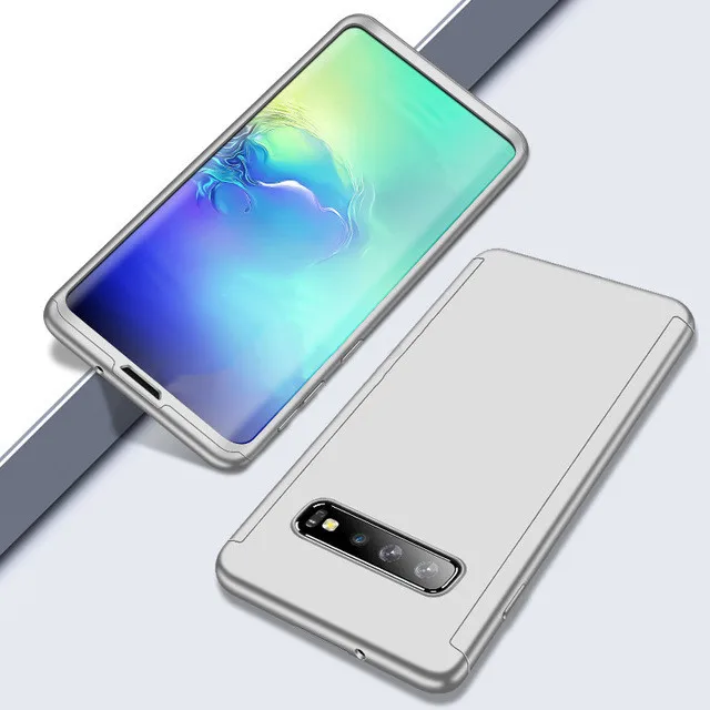 Роскошный 360 градусов чехол для samsung Galaxy A70 A60 A50 A40 A30 A20 S10 E S9 S8 плюс S7 S6 край J3 J5 J7 A7 A5 A3 Чехлы Чехол - Цвет: Серебристый