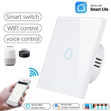 ZUCZUG Wifi Smart Light Switch Wall Touch Screen 1 2 3 Gang Voice Control Timing Switch Compatible With Alexa Google Home - EU