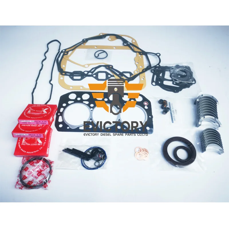 

For Mitsubishi S3L S3L2 OVERHAUL KIT full cylinder head gasket piston ring bearing