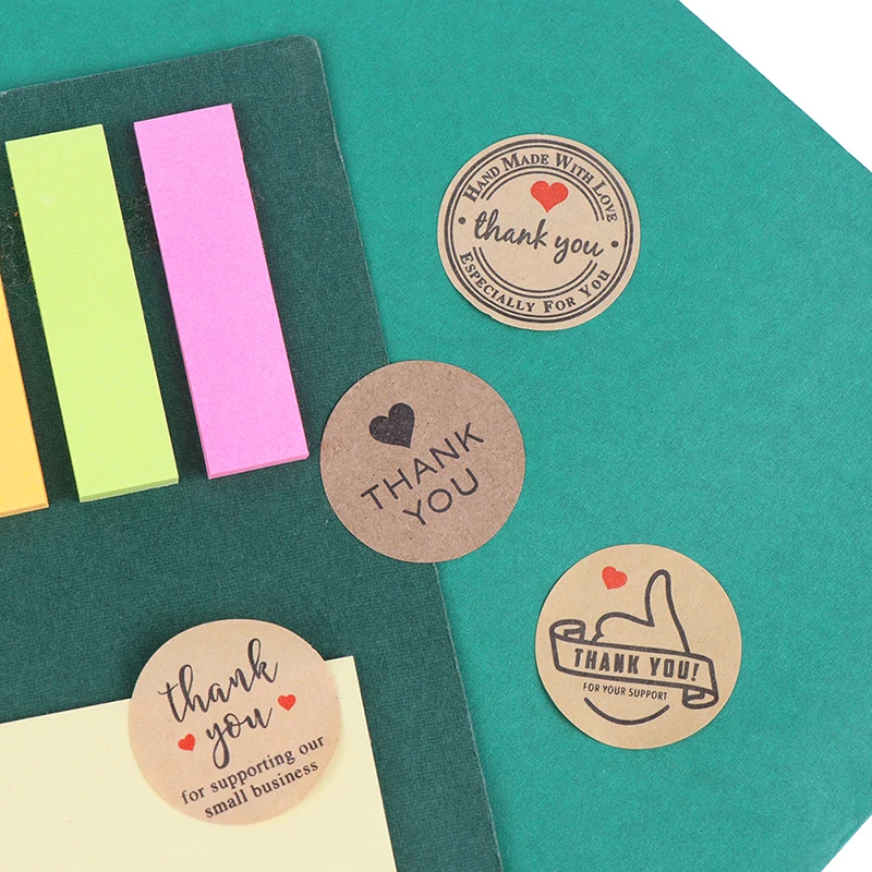 500 Labels/roll Round Natural Kraft Thank You Sticker Seal Labes Sticker packaging stickers