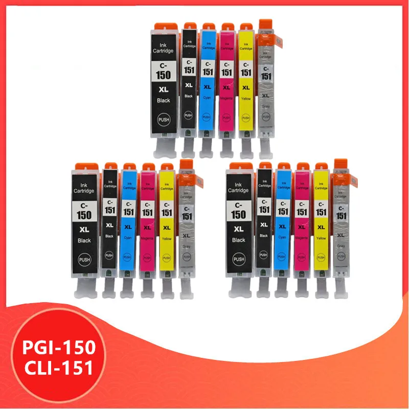 18 шт PGI150 CLI151 совместимый чернильный картридж PGI 150 CLI 151 для canon PIXMA MG7510 IP7210 iP8710 MX721
