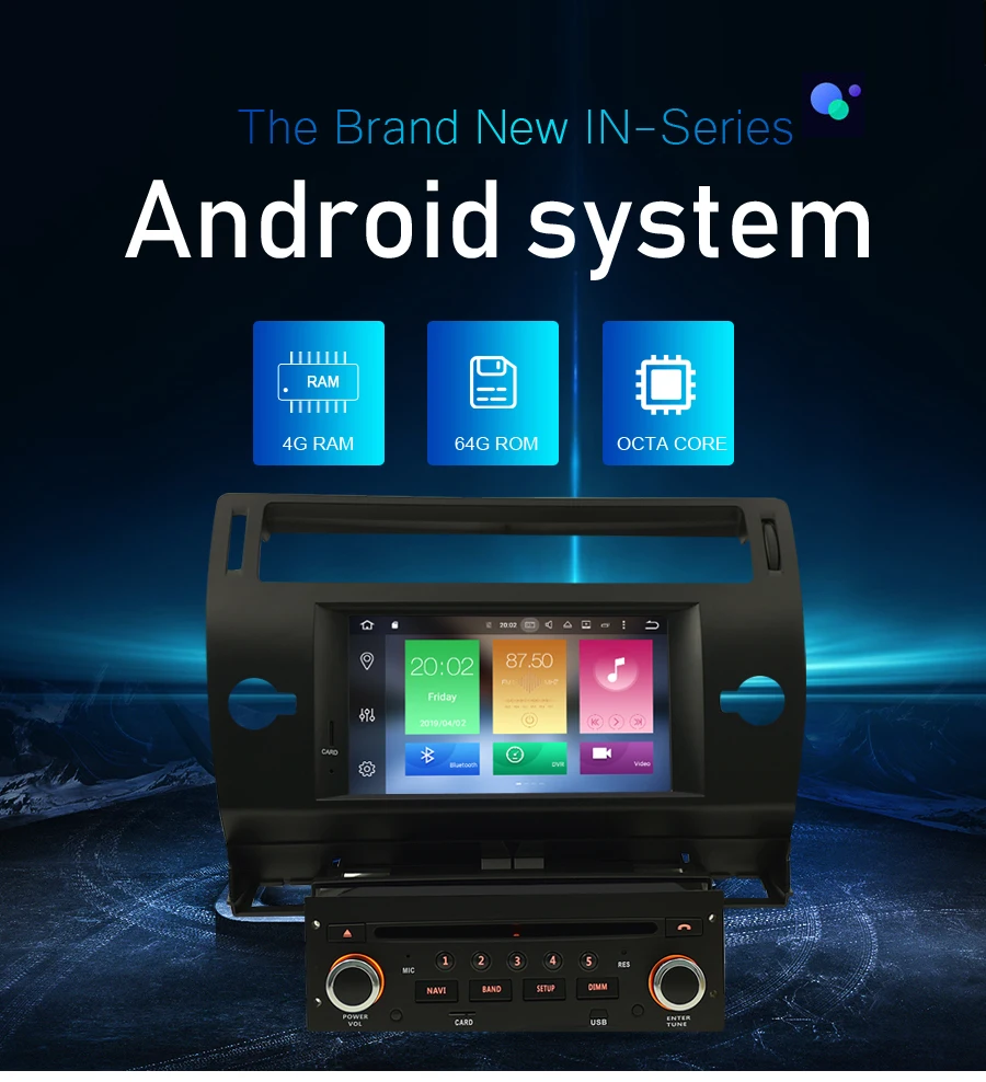 Clearance 7" Android 9.0 Car Radio GPS Navigation Multimedia Stereo Headunit For Citroen C4 C-Triomphe C-Quatre 2004-2009 Auto DVD Player 3