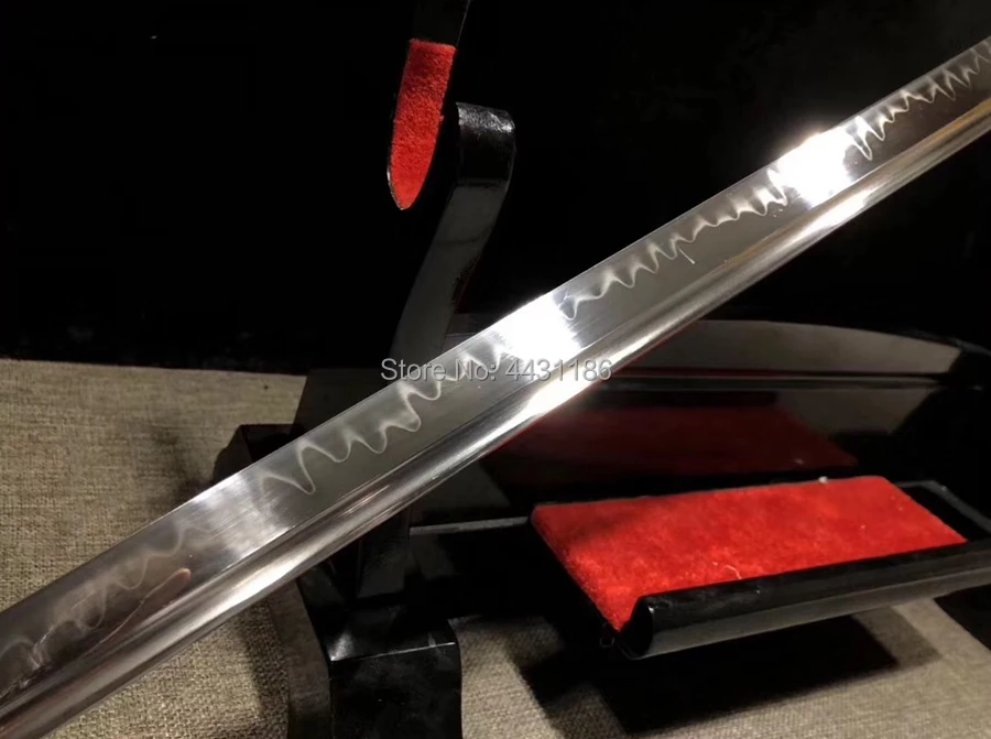 Готовый для битвы очень острый японский самурайский прямой нож меч T10 стальной обкладка глиной полный Tang ниндзя меч дао Катана