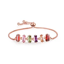 OF-LILU, простой многоцветный круг, австрийский циркониевый Кристал, золотые браслеты и браслеты для женщин, вечерние ювелирные изделия, элегантный подарок для дам