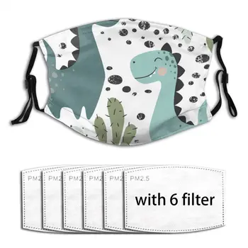 

Dino With Cactus Face Mouth Mask Cover Anti Dustproof Washable Reusable Adult Mouth Masks Mascarilla