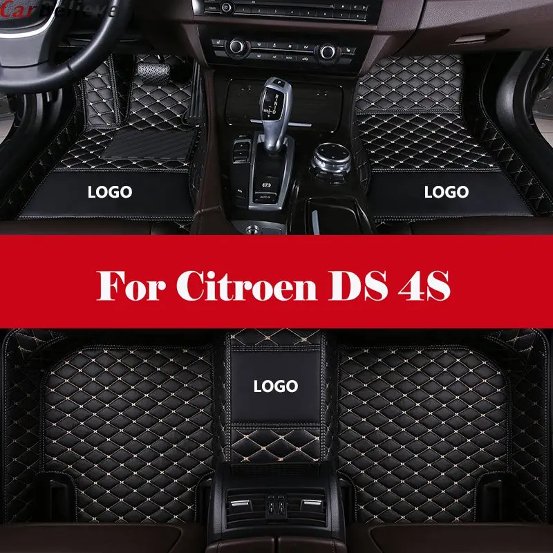 

Artificial Leather Rug Surround Auto Interior Accessories carpet rugs LHD Car Floor Mats For Citroen DS 4S