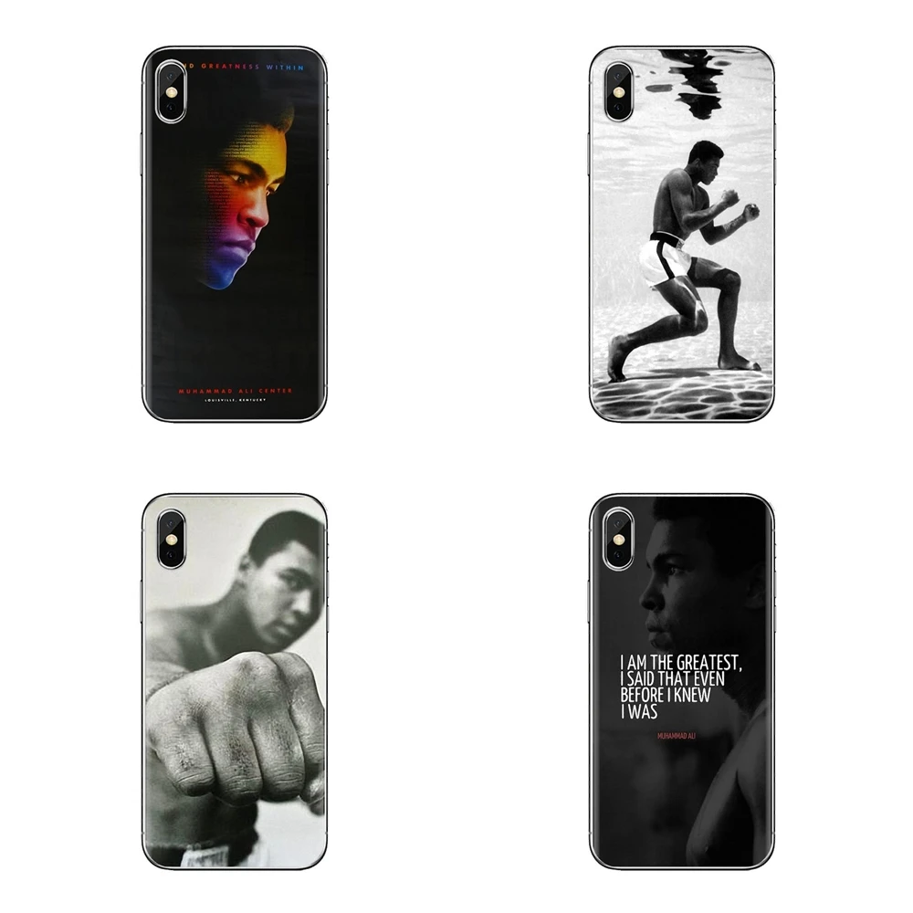 For iPod Touch Apple iPhone 4 4S 5 5S SE 5C 6 6S 7 8 X XR XS Plus MAX TPU Transparent Skin Cover Muhammad Ali King of Boxing USA |