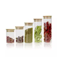 2PCS 100/150/200/250/300/350/400ml Glass Storage Bottles Grains Spice Tea Leaf Coffee Beans Candy Food Jars Kitchen Containers 1