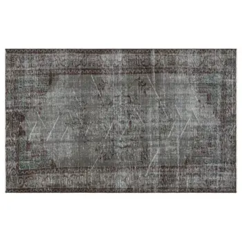 

Handmade Gray Vintage Overdyed Turkish Area Rug 138x218 Cm-4'6''X7'2''