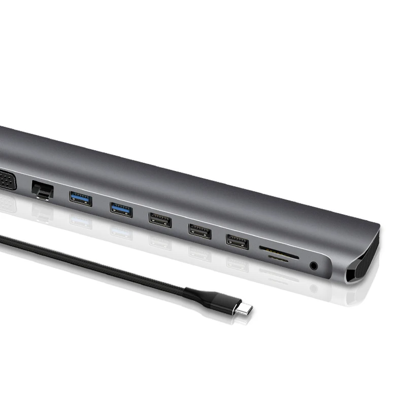 Ajiuyu USB C type C концентратор к USB 3,0 HDMI RJ45 VGA для MacBook Pro Air Аксессуары док сплиттер мульти 13 портов type C концентратор USB-C