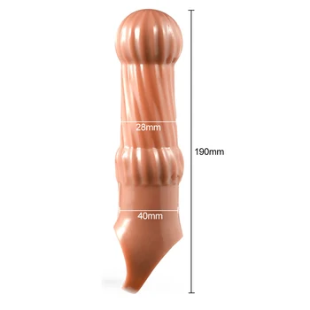 Reusable Penis Sleeve Enlargement Rings Penis Dick Extender Silicone Penis Condom Sex Toy for Men Cock Enlarger Penis Attachment 6