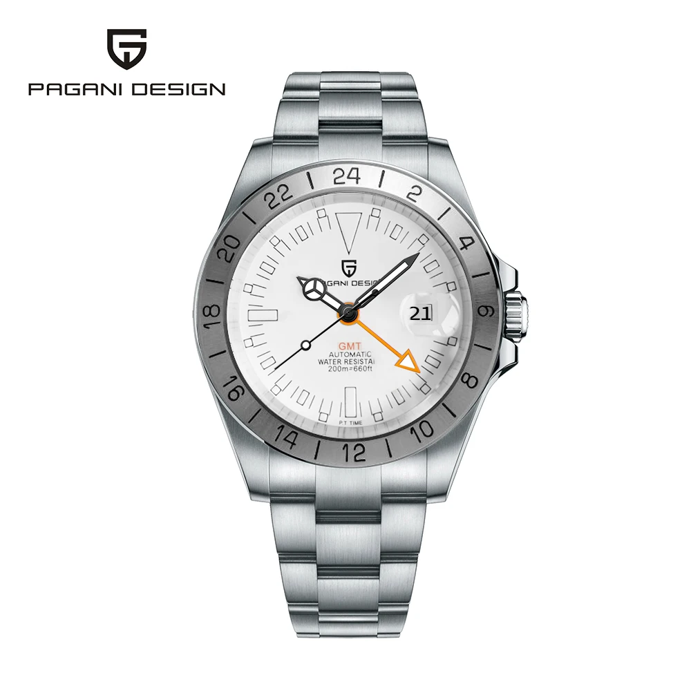 

2021 PAGANI Design New Top Brand Luxury Men's Automatic Mechanical Watch Stainless Steel Waterproof Glow Pointer GMT Watch Reloj