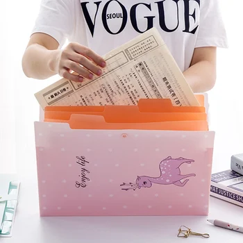 

Cute Cartoon File Package Folder A4 Paper Bag Multi-layer Document Bag File Folder A4 Zipper Bag Paper Holderhello Kitty Papeler